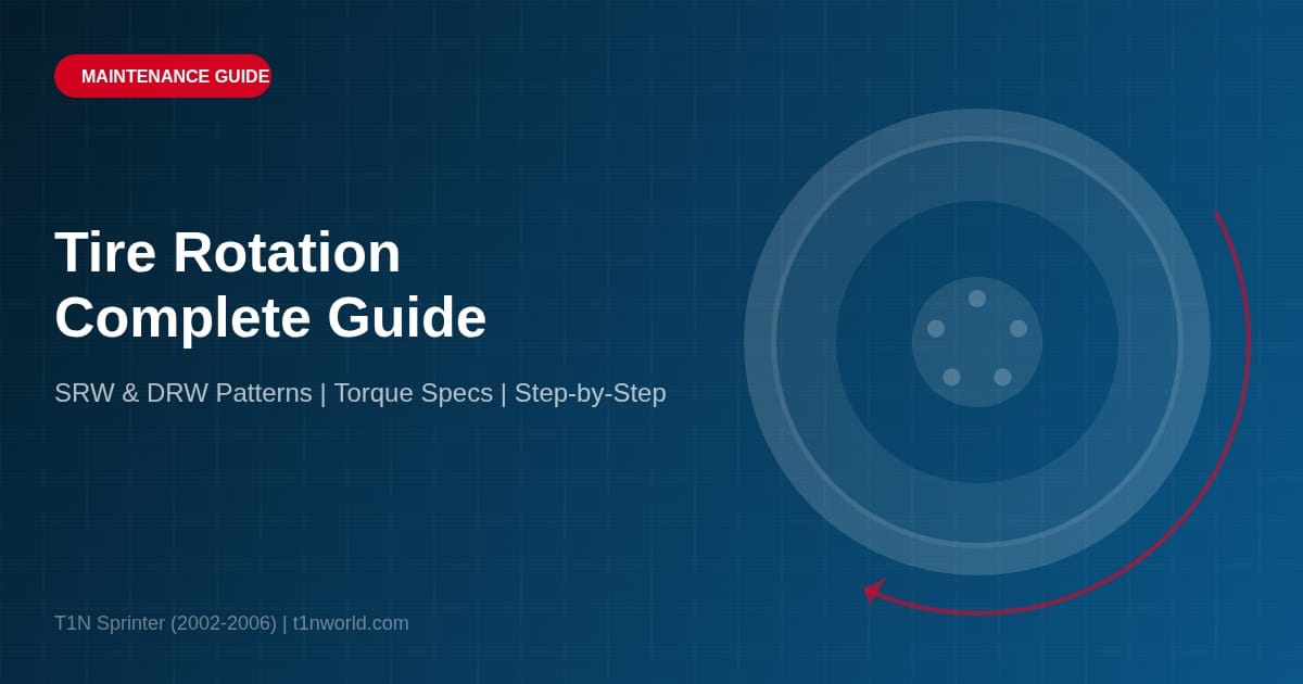 T1N Sprinter tire rotation guide for SRW and DRW configurations